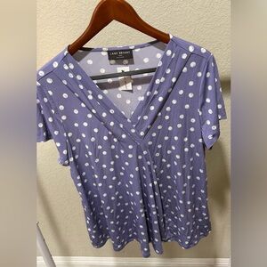Lane Bryant Lavender Top with White Dots